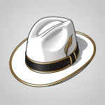 white ten-gallon hat with a gold band image